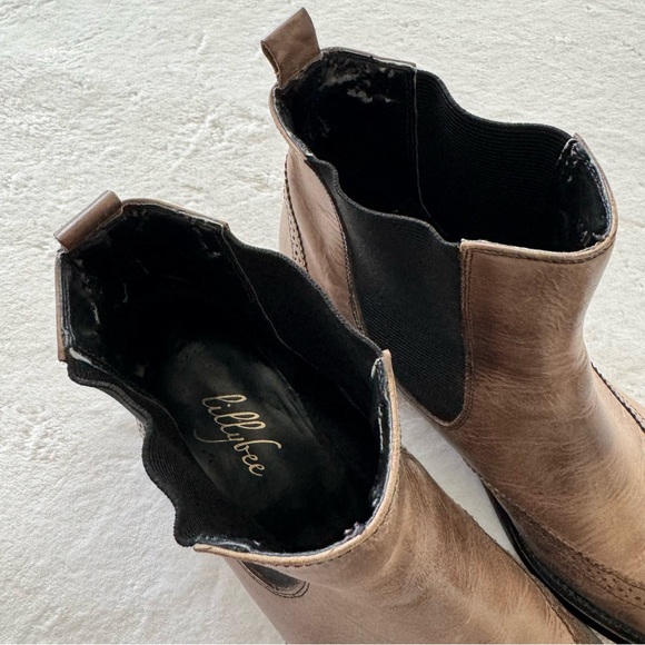 Lillybee Kristin Distressed Brown Black Slip On Ankle Boots Size 8.5 - Picture 8 of 10